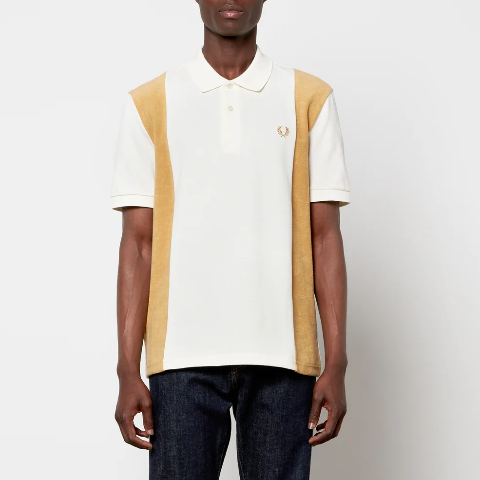 Fred Perry Men's Towelling Panel Polo Shirt - Ecru Image 1