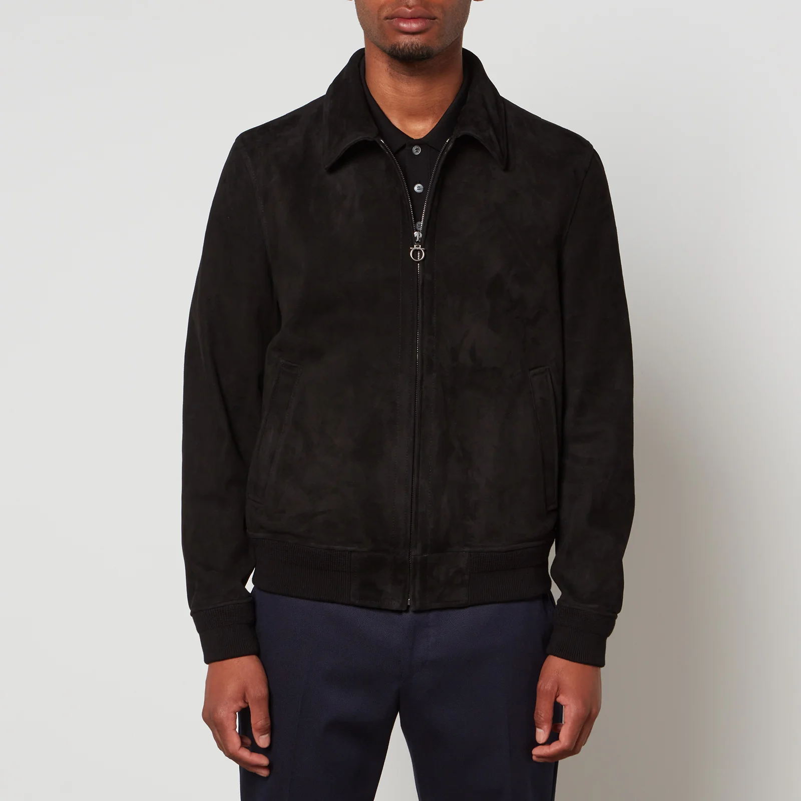 Ferragamo Men's Leather Suede Jacket - Black Image 1