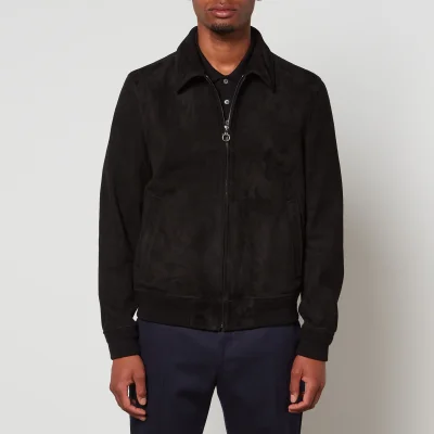 Ferragamo Men's Leather Suede Jacket - Black