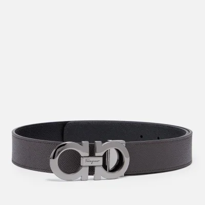 Ferragamo Men's Reversible And Adjustable Gancini Belt - Brown/Black