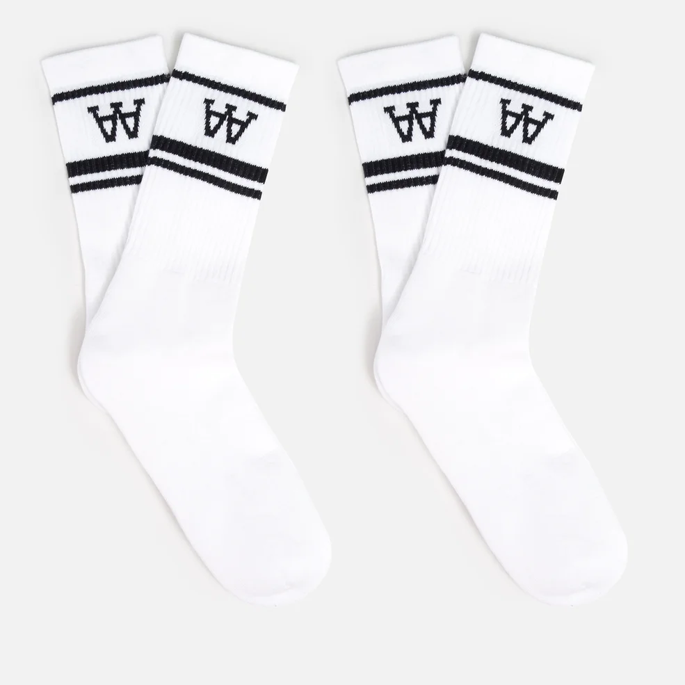 Wood Wood Men's 2-Pack Socks - White/Navy Image 1