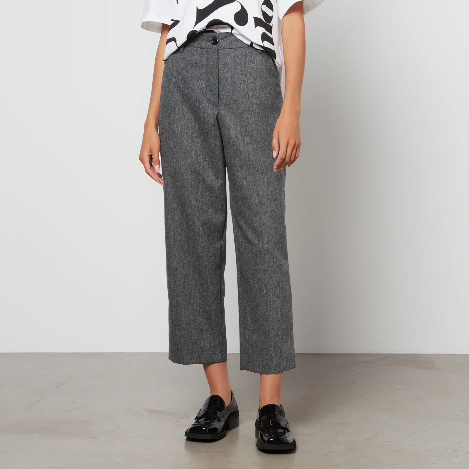 See By Chloé Cropped Wool-Blend Straight-Leg Trousers Image 1