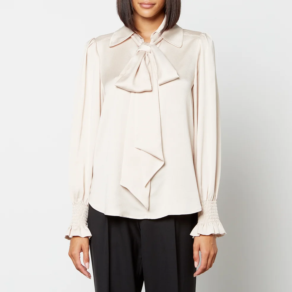 See By Chloé Pussy-Bow Satin-Twill Blouse Image 1
