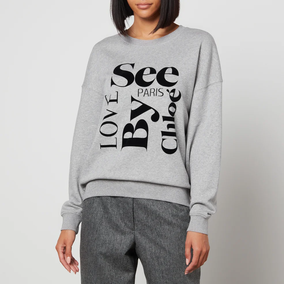 See By Chloé Logo-Print Cotton-Jersey Sweatshirt Image 1