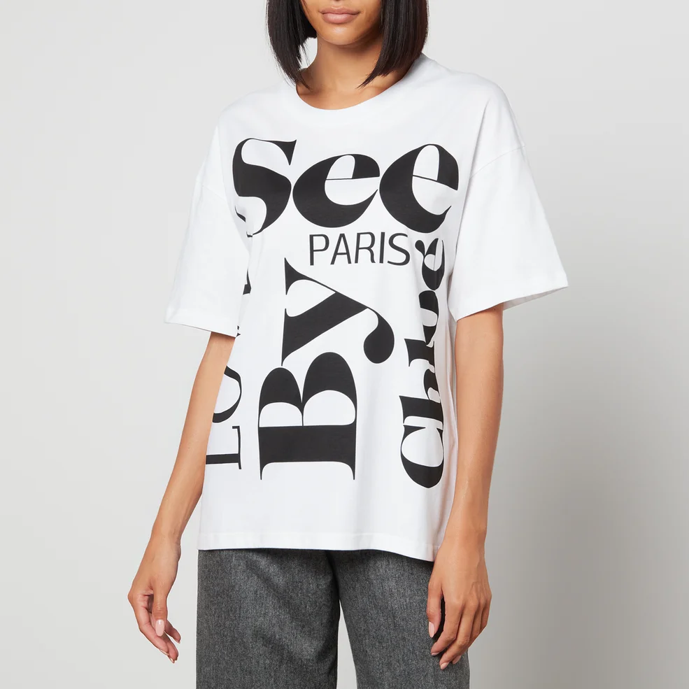 See By Chloé Logo-Print Cotton-Jersey T-Shirt Image 1
