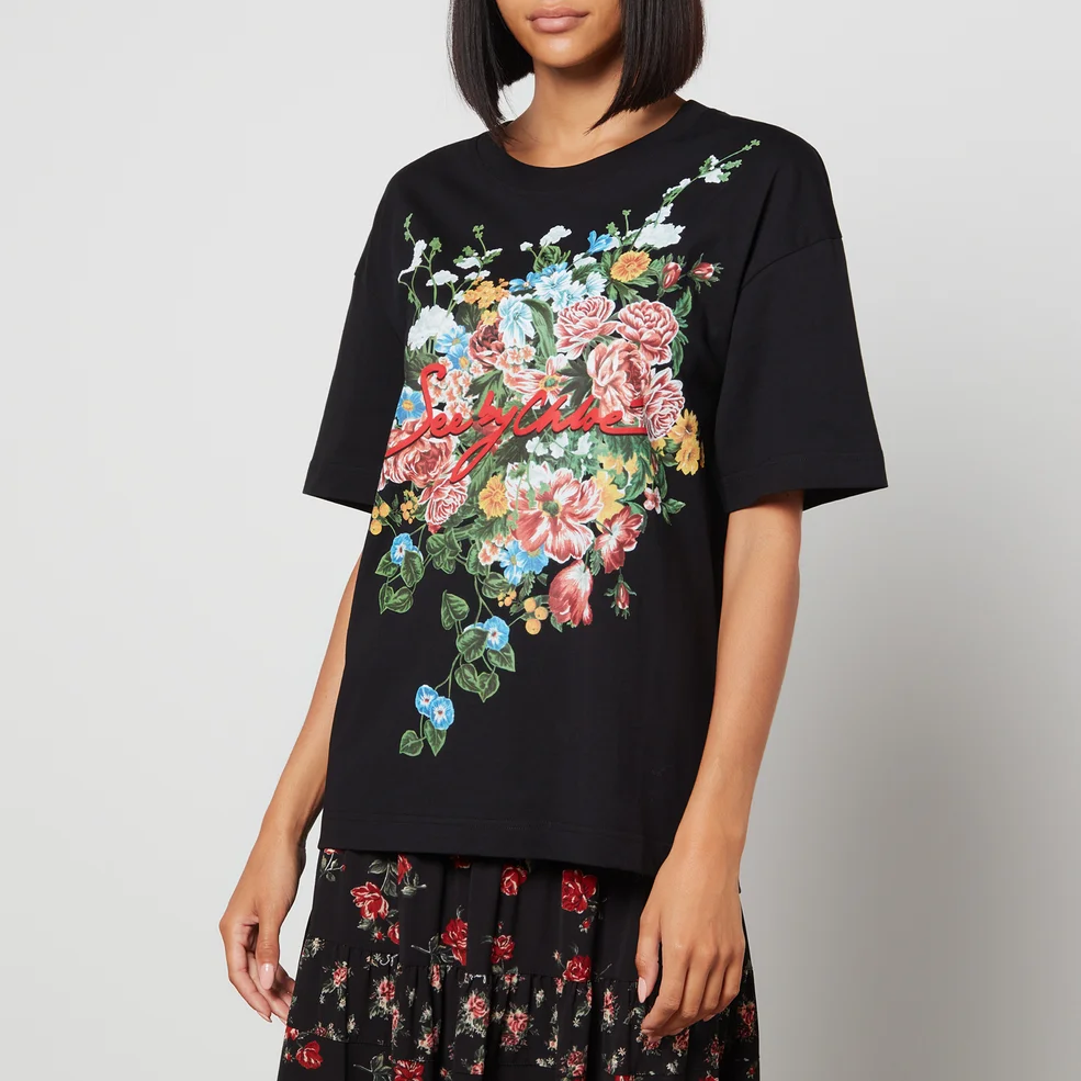 See By Chloé Kate Organic Cotton-Jersey T-Shirt Image 1