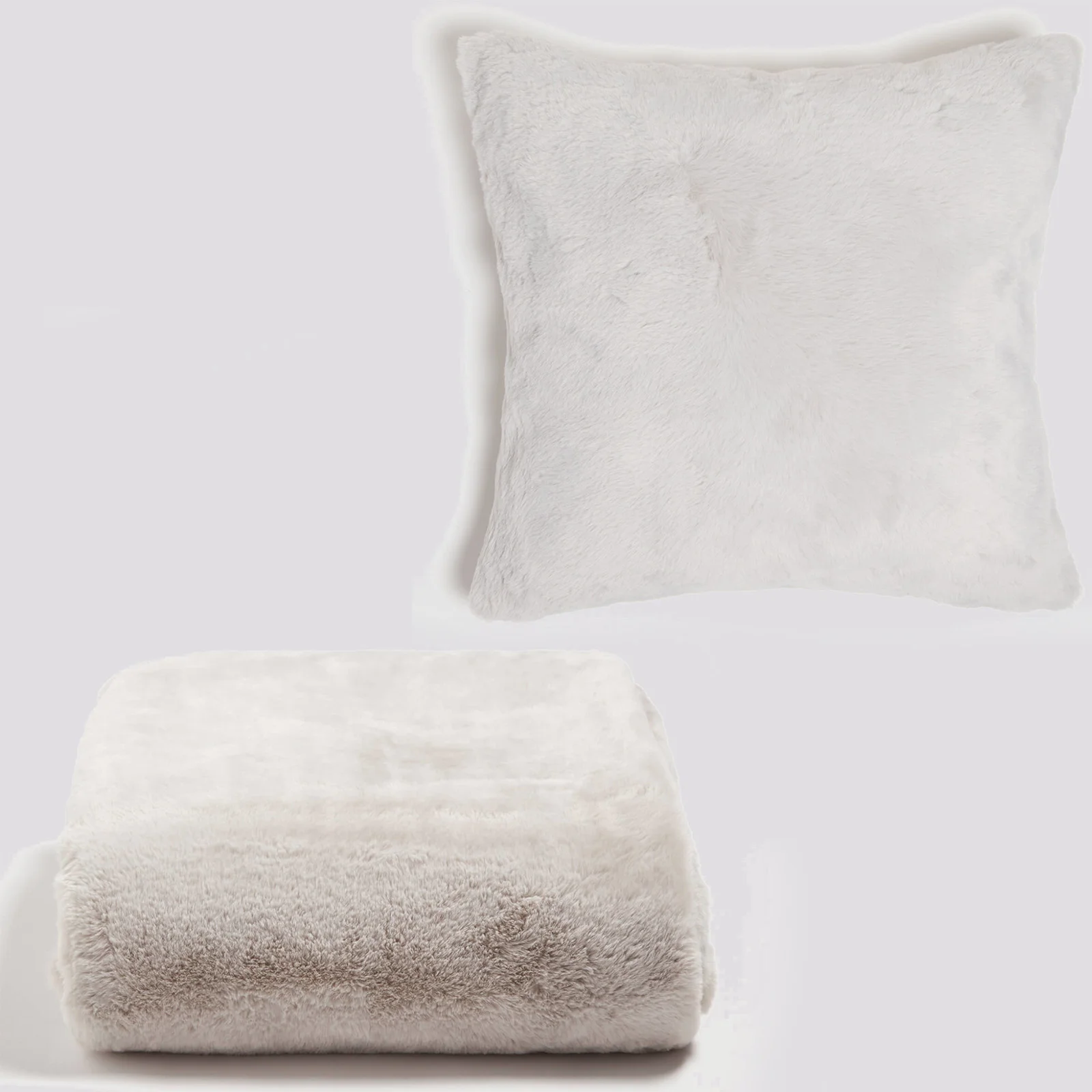 ïn home Recycled Polyester Faux Fur Bundle - Grey (Worth £90.00) Image 1
