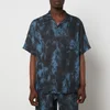 Desmond & Dempsey Men's Summer Dusk Cuban Pyjama Short Sleeve Shirt - Navy - Image 1