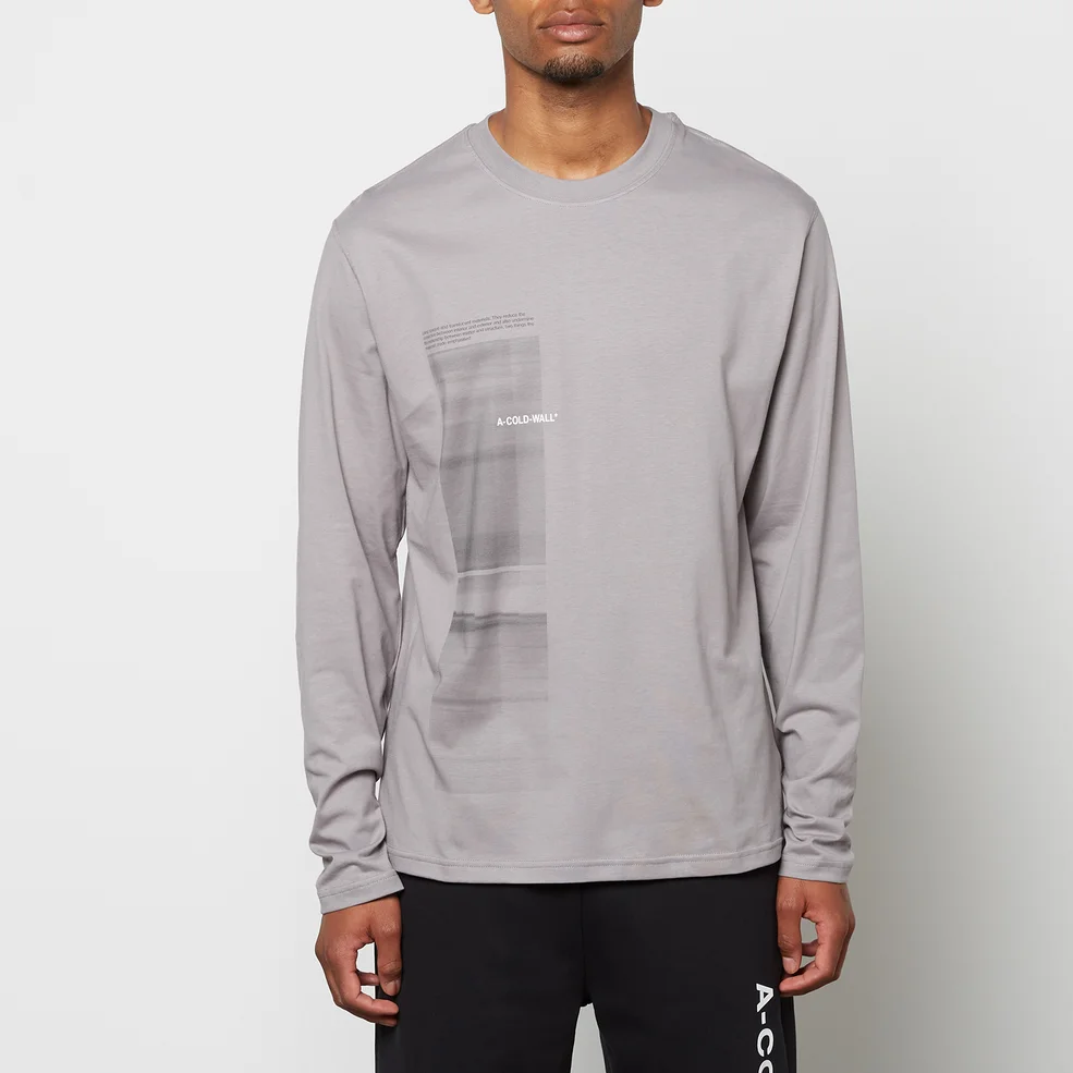 A-COLD-WALL* Men's Diffusion Graphic Long Sleeve T-Shirt - Mid Grey Image 1