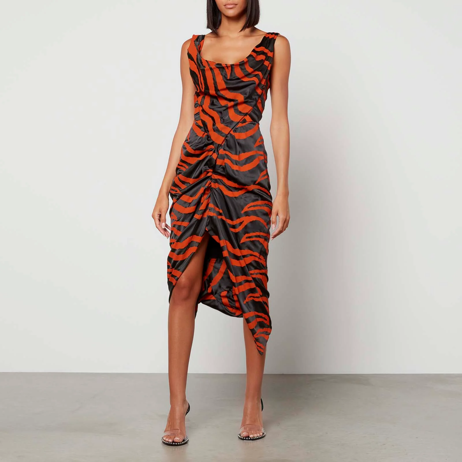 Vivienne Westwood Panther Silk-Blend Satin Midi Dress Image 1