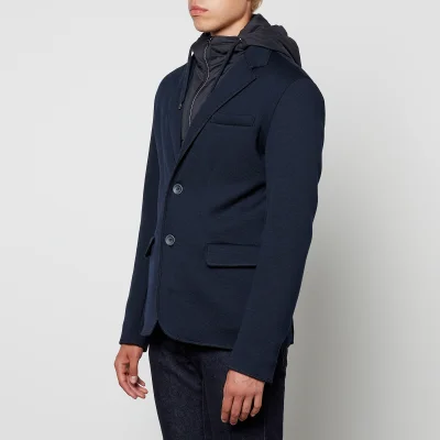 Herno Shell-Panelled Wool and Cotton-Blend Hooded Blazer