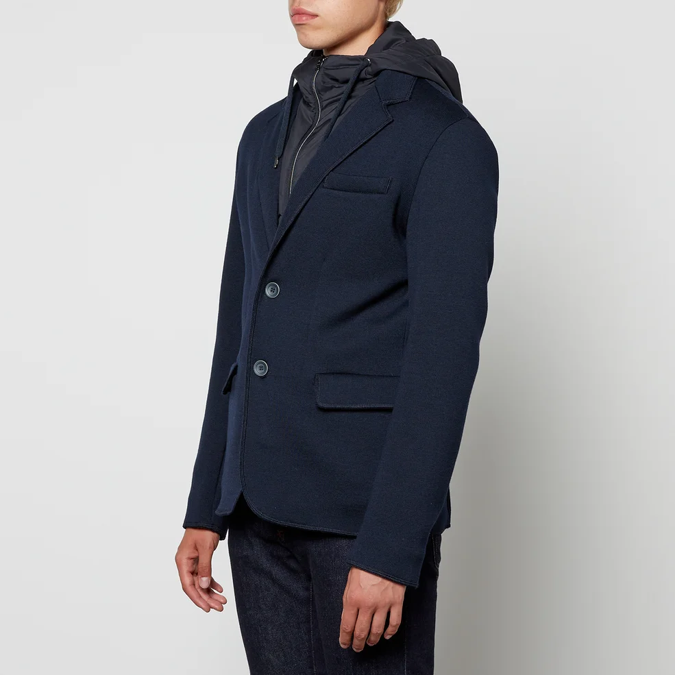 Herno Shell-Panelled Wool and Cotton-Blend Hooded Blazer Image 1