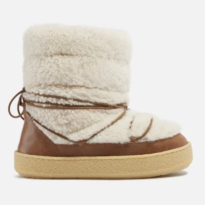 Isabel Marant Zimlee Shearling and Leather Snow Boots