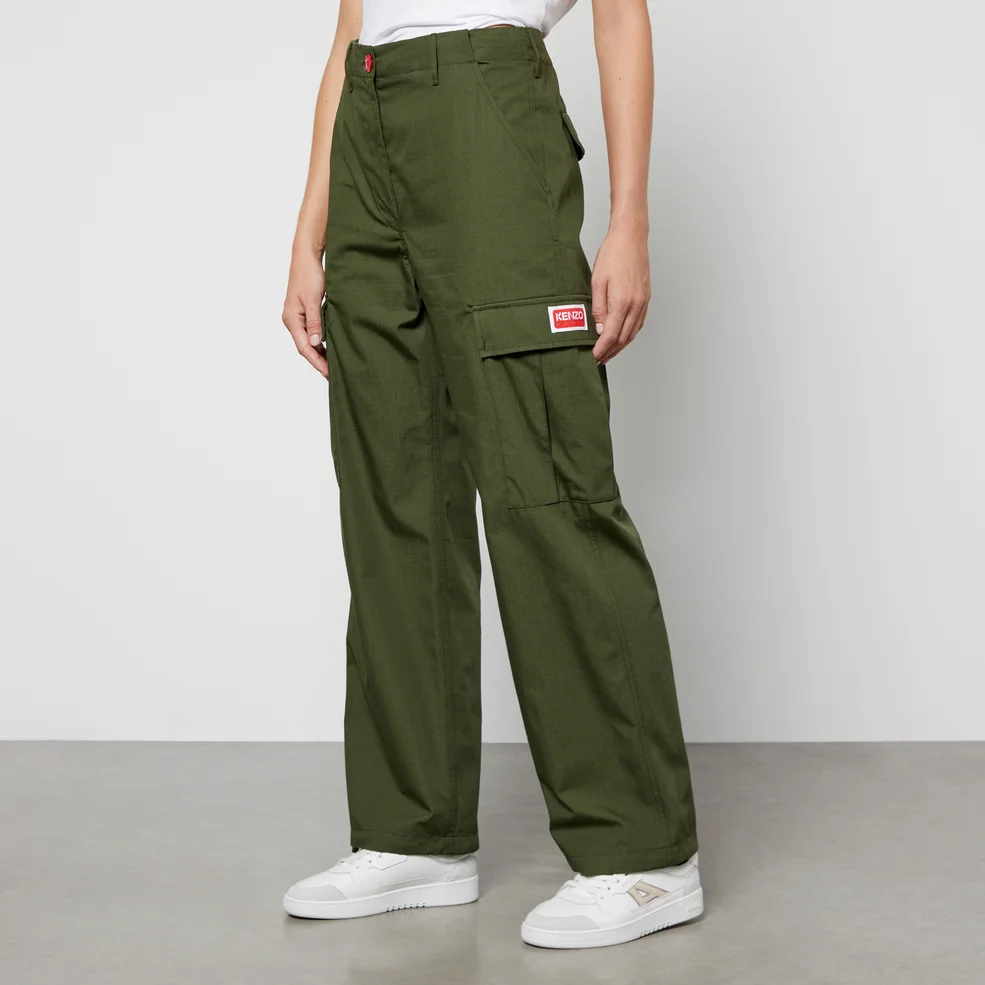 KENZO Cotton-Twill Cargo Trousers Image 1
