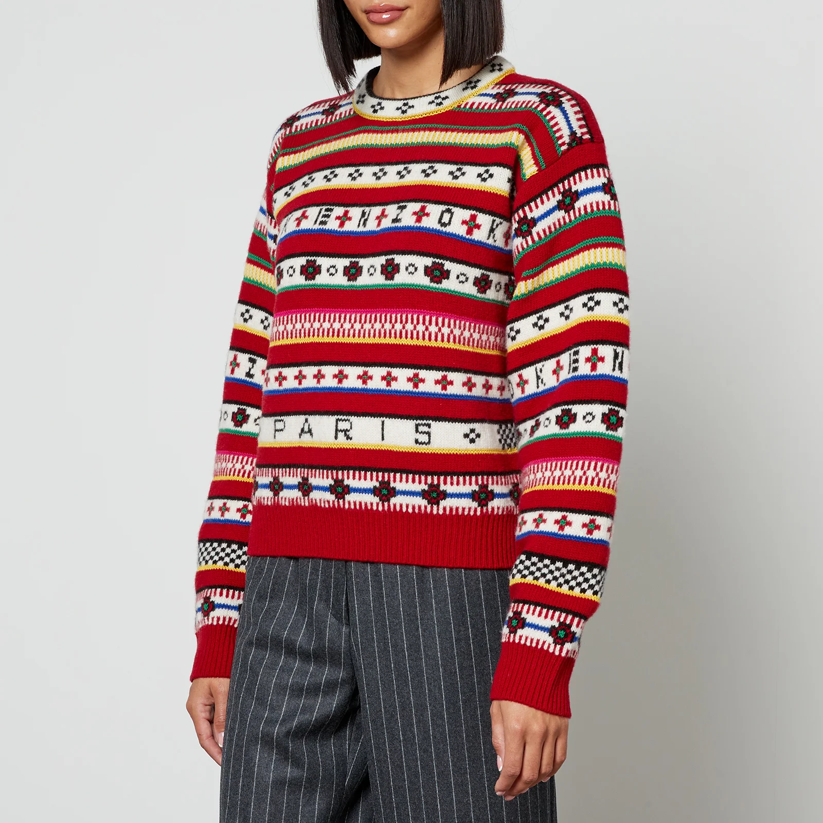 KENZO Fair Isle Wool and Cotton-Blend Jumper - XS Image 1