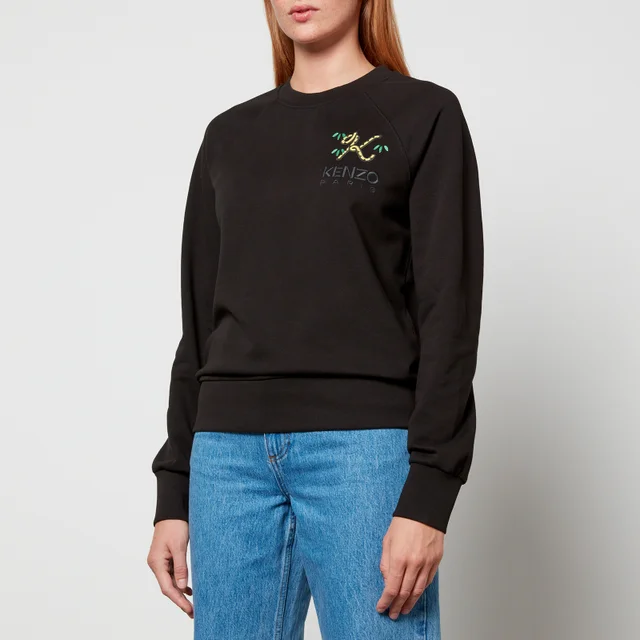 Kenzo Logo-Embroidered Loopback Cotton-Jersey Sweatshirt