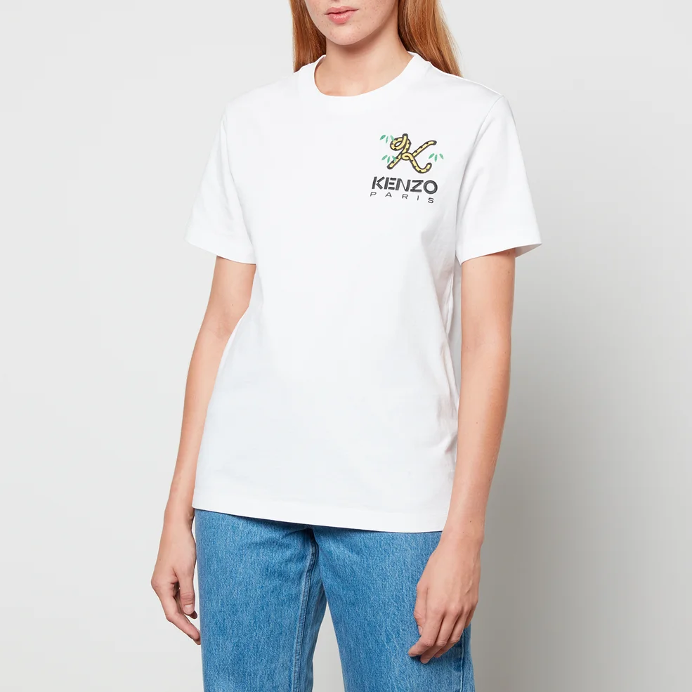 Kenzo Crest Logo Cotton-Jersey T-Shirt Image 1