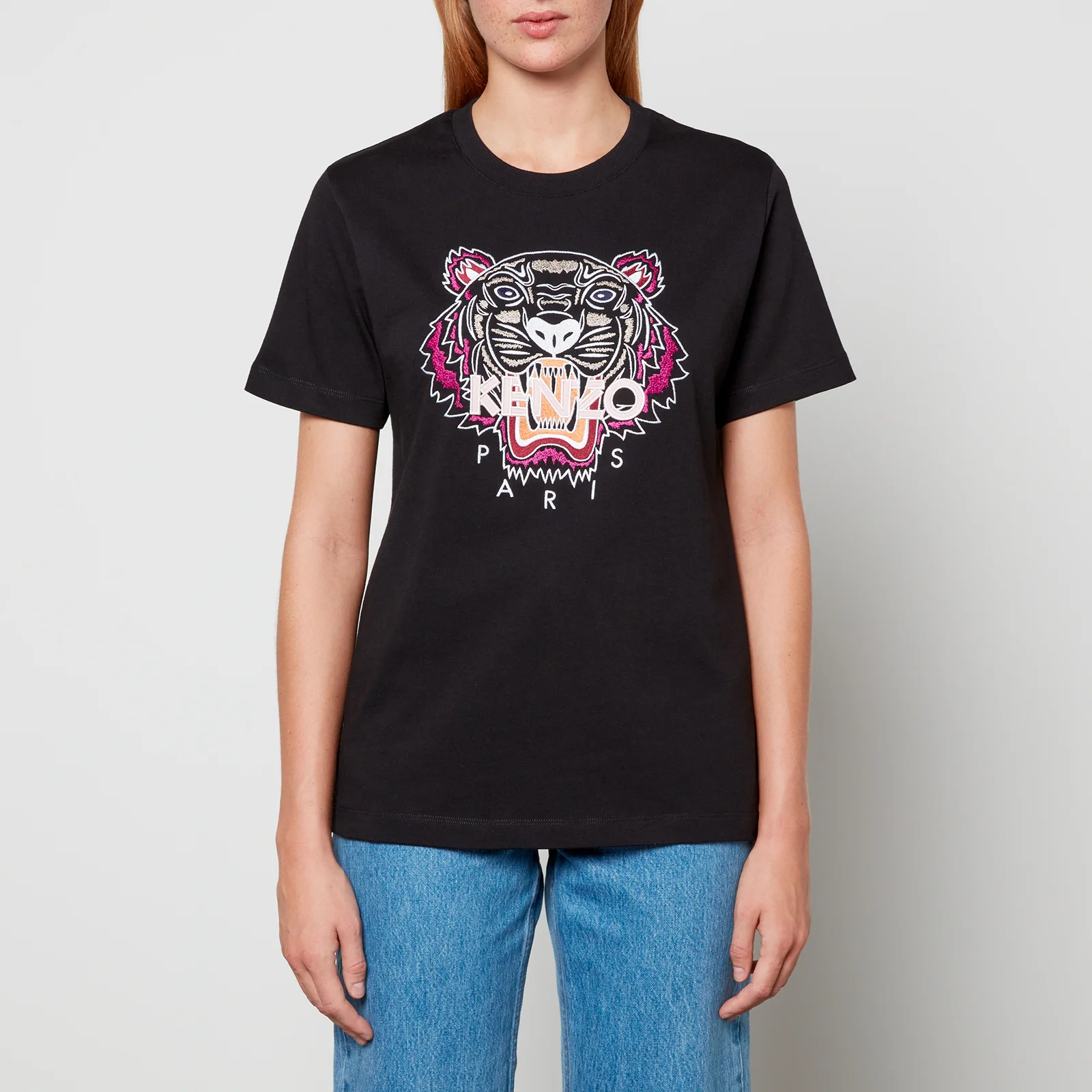 Kenzo Tiger Embroidered Cotton-Jersey T-Shirt Image 1