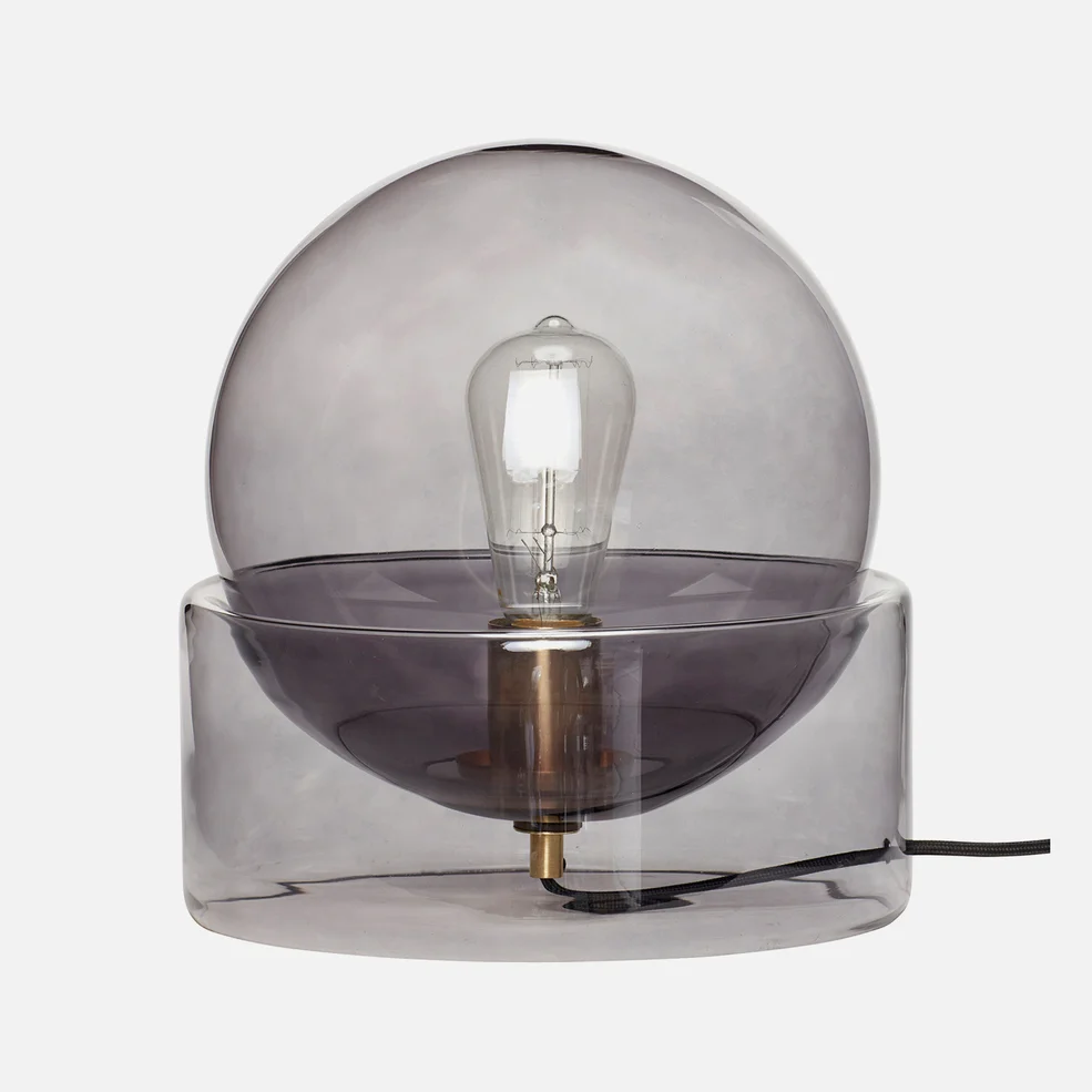Hübsch Circle Glass Table Lamp - Smoke Image 1