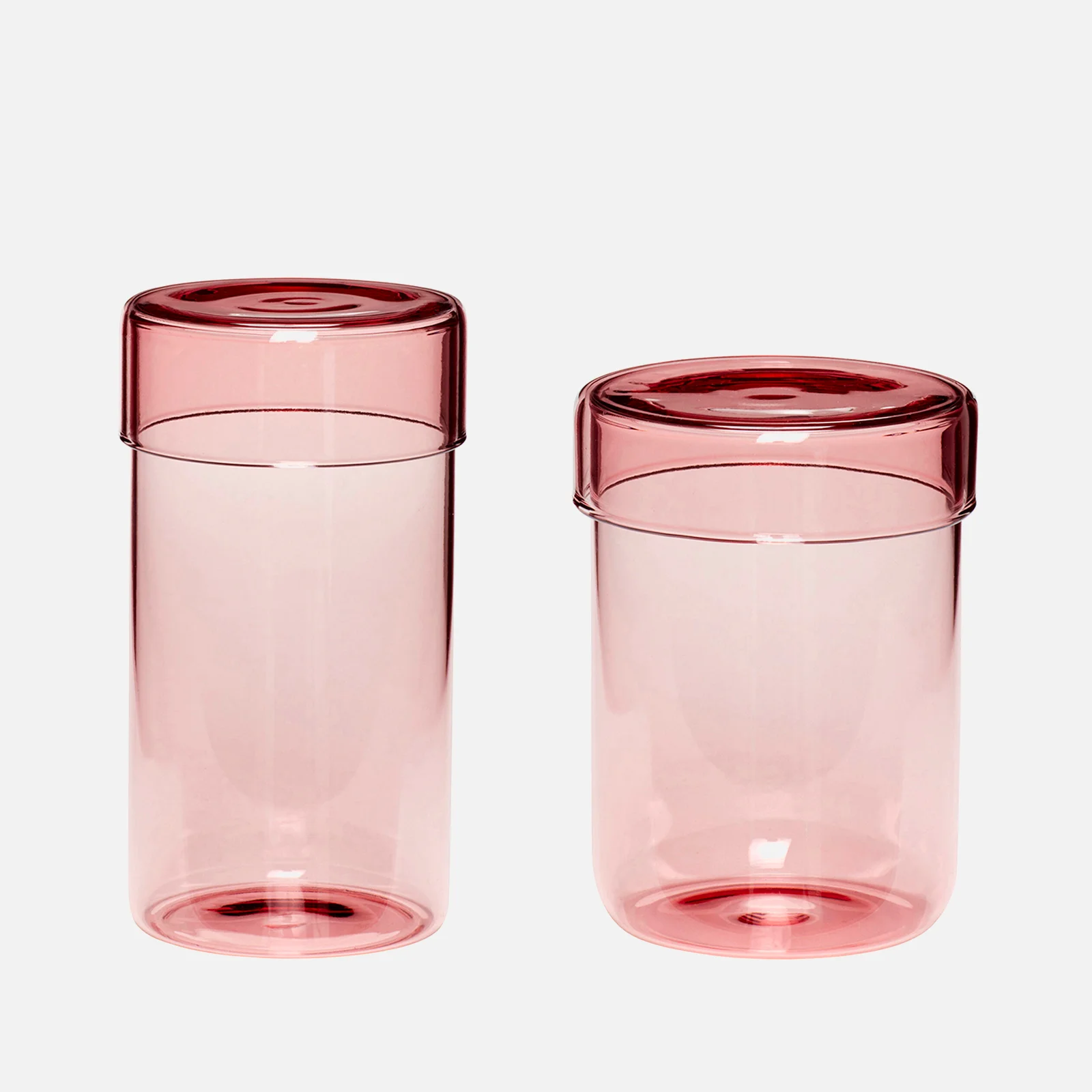 Hübsch Pop Storage Jars - Pink - Large (Set of 2) Image 1