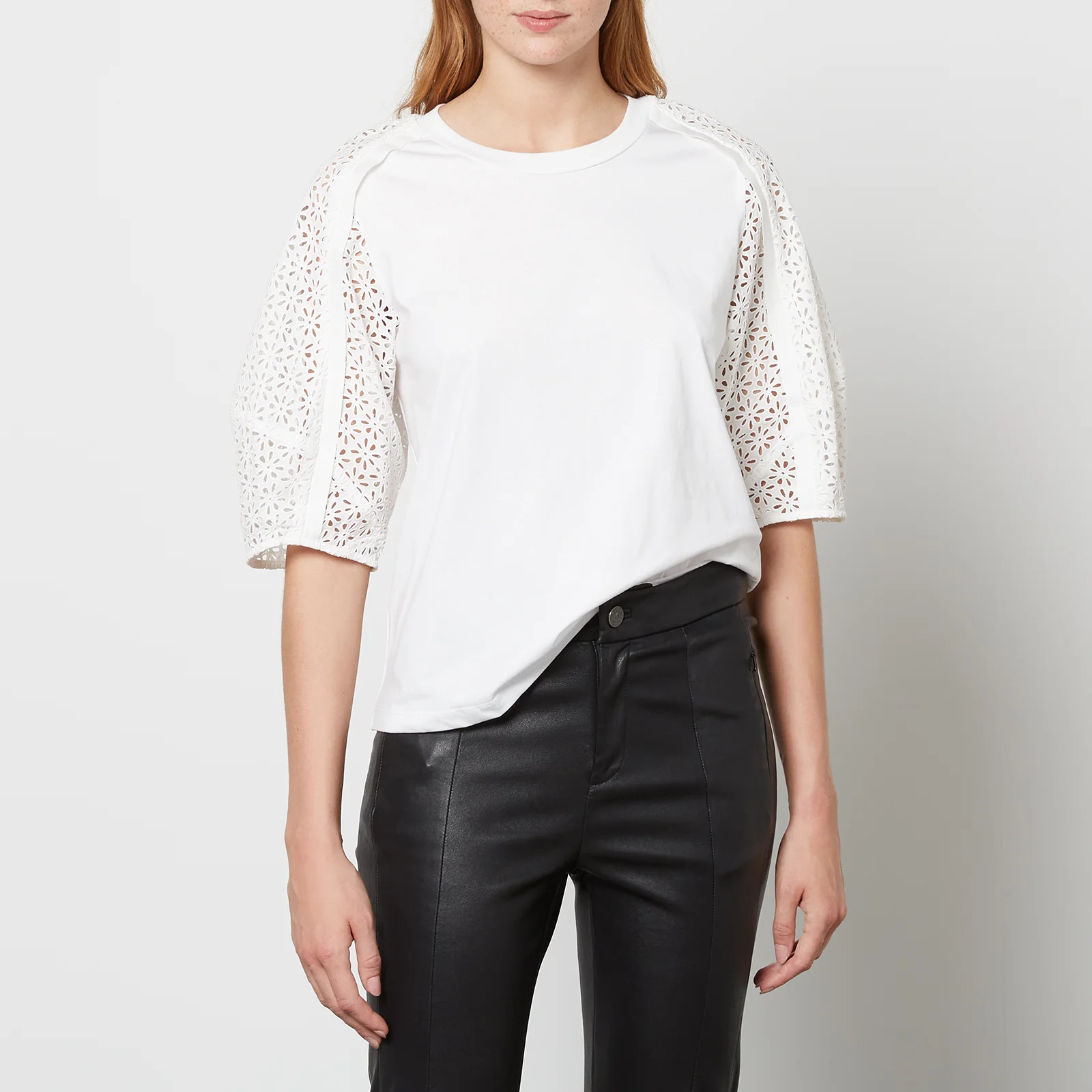 3.1 Phillip Lim Women's Broderie Anglaise T Shirt - White Image 1