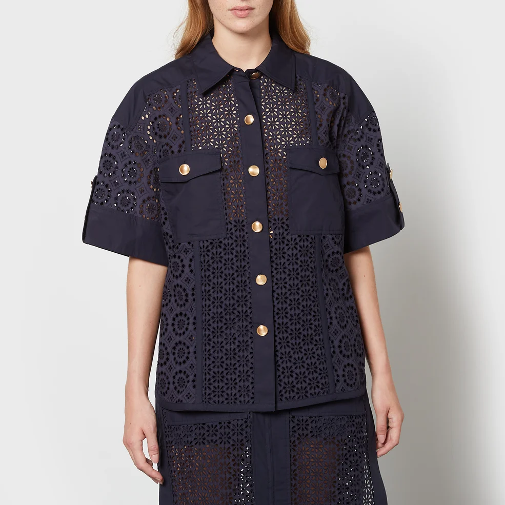 3.1 Phillip Lim Women's Broderie Anglaise Shirt - Midnight Image 1