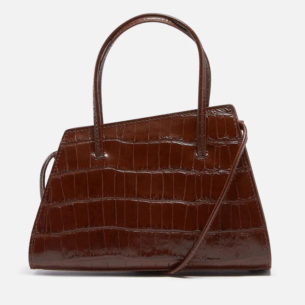 Little Liffner Women's Slanted Croc Mini Tote Bag - Cognac Image 1