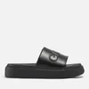 Ganni Logo-Debossed Vegan Leather Flatform Slide Sandals - Image 1
