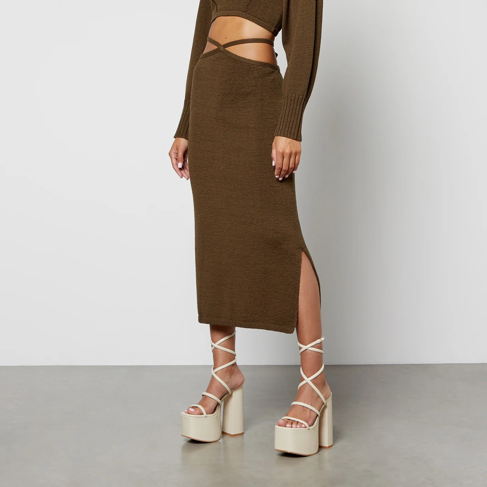 Cult Gaia Hedda Cotton-Blend Midi Skirt Image 1