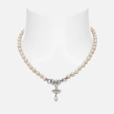 Vivienne Westwood Aleksa Platinum-Tone and Preciosa Pearl Necklace