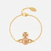 Vivienne Westwood Francette Bas Relief Gold-Tone and Crystal Bracelet - Image 1