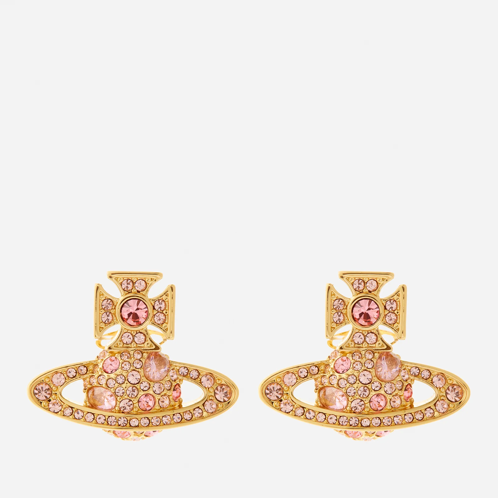 Vivienne Westwood Francette Bas Relief Gold-Tone and Crystal Earrings Image 1