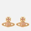Vivienne Westwood Francette Bas Relief Gold-Tone and Crystal Earrings - Image 1