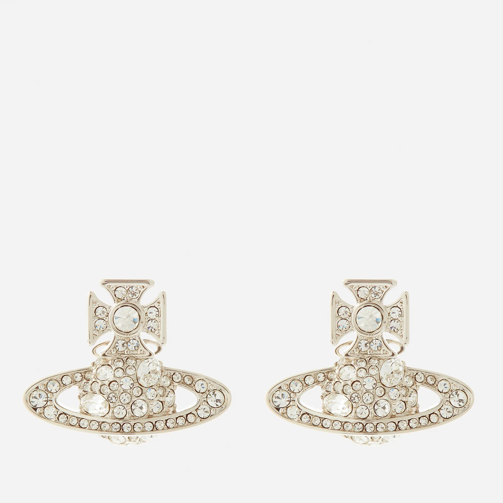 Vivienne Westwood Francette Bas Relief Platinum-Tone and Crystal Earrings Image 1