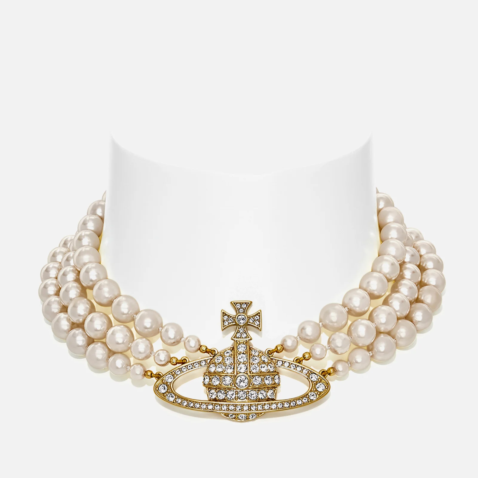 Vivienne Westwood Bas Relief Gold-Tone and Faux Pearl Choker Image 1