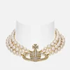Vivienne Westwood Bas Relief Gold-Tone and Faux Pearl Choker - Image 1