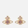 Vivienne Westwood Valentina Orb Gold-Tone Brass and Crystal Earrings - Image 1
