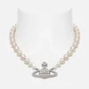 Vivienne Westwood Bas Relief Silver-Tone, Faux Pearl and Crystal Choker - Image 1