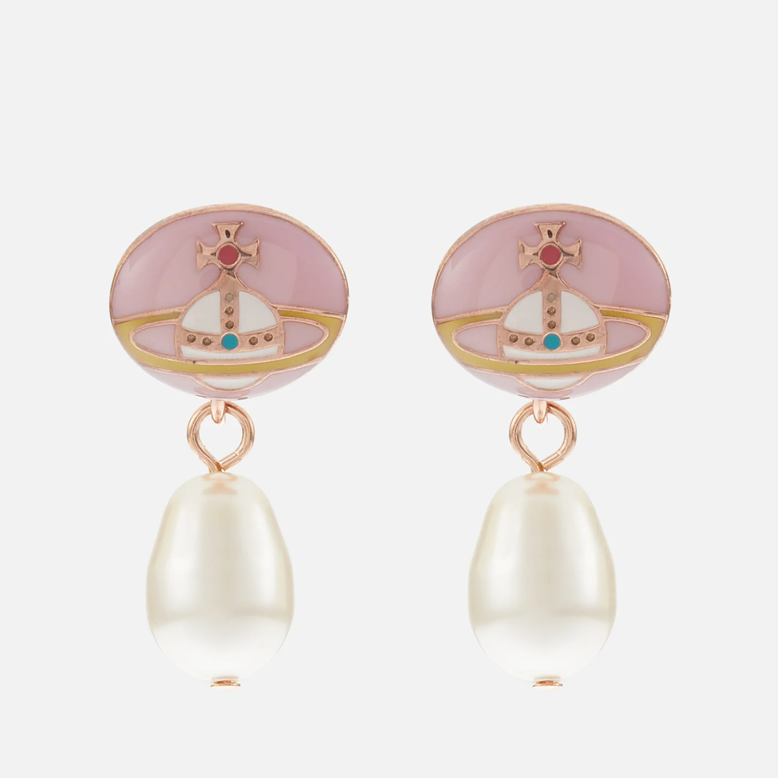 Vivienne Westwood Loelia Pink Gold-Tone Faux Pearl Earrings Image 1
