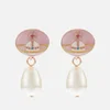 Vivienne Westwood Loelia Pink Gold-Tone Faux Pearl Earrings - Image 1