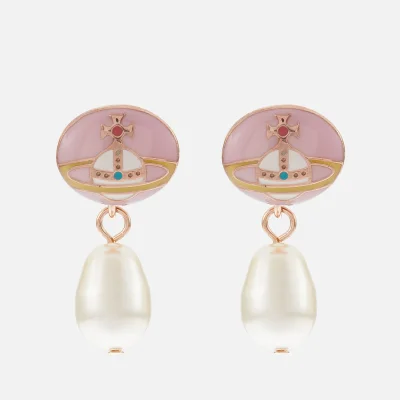 Vivienne Westwood Loelia Pink Gold-Tone Faux Pearl Earrings