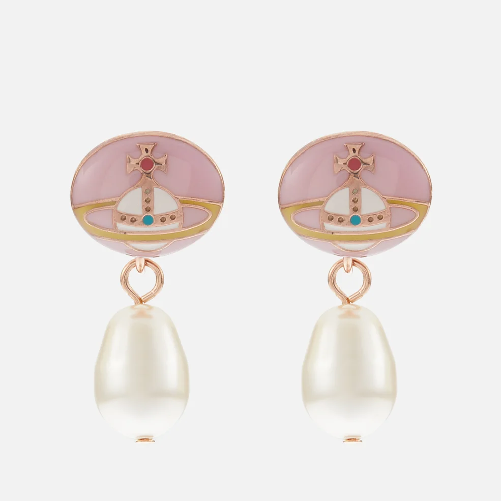 Vivienne Westwood Loelia Pink Gold-Tone Faux Pearl Earrings Image 1