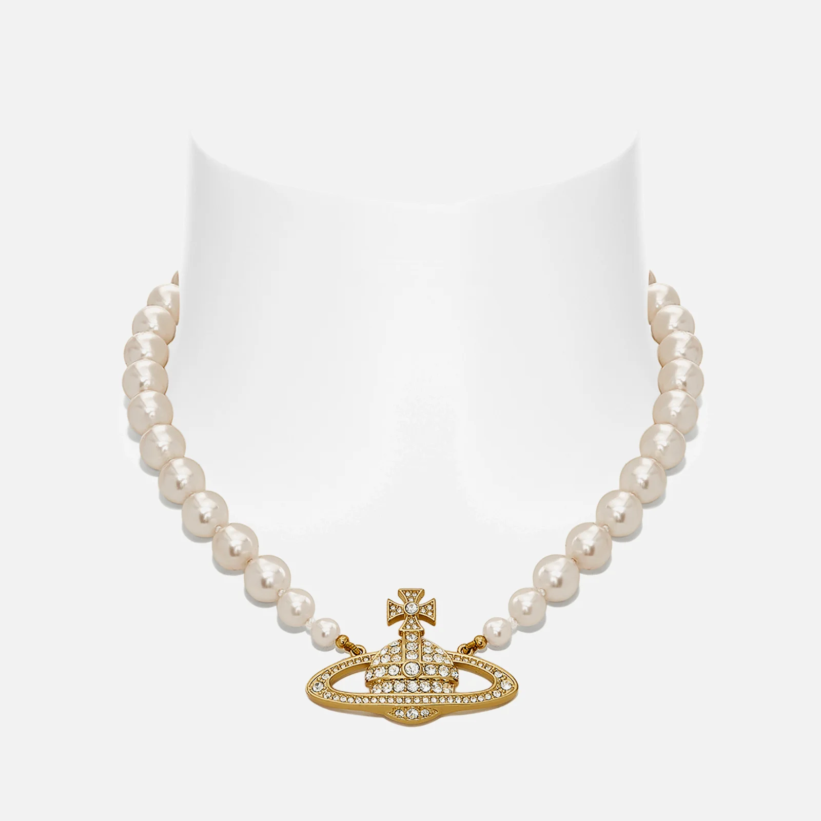 Vivienne Westwood Bas Relief Gold-Tone, Faux Pearl and Crystal Choker Image 1