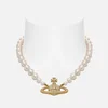 Vivienne Westwood Bas Relief Gold-Tone, Faux Pearl and Crystal Choker - Image 1
