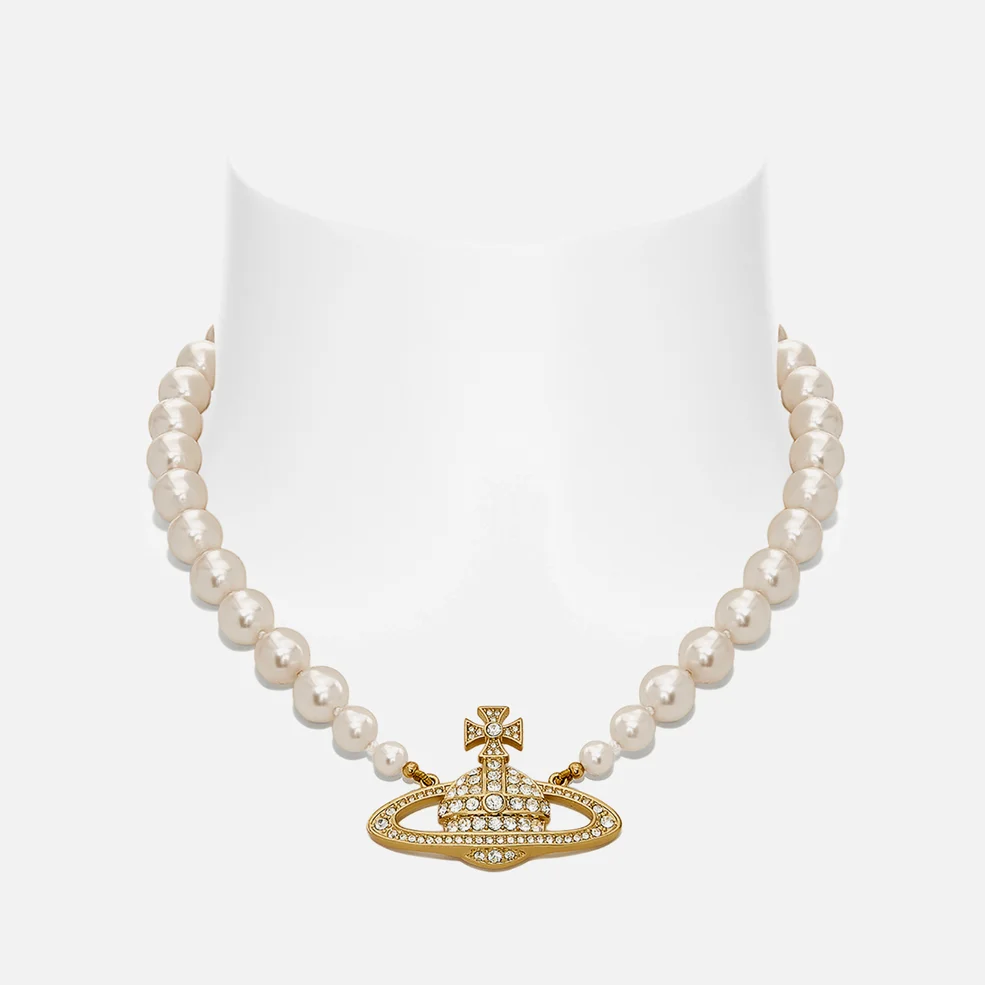 Vivienne Westwood Bas Relief Gold-Tone, Faux Pearl and Crystal Choker Image 1