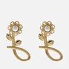 Shrimps Sienna Faux Pearl and Brass Earrings - Image 1