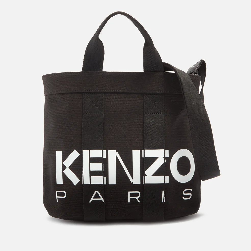 KENZO Medium Logo Detail Canvas Tote Bag Image 1