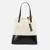 Marni Women's Colour Block Shopping Tote Bag - Silk White/Black/Black - Image 1