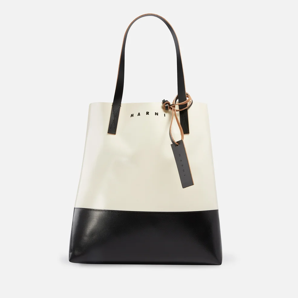 Marni Women's Colour Block Shopping Tote Bag - Silk White/Black/Black Image 1
