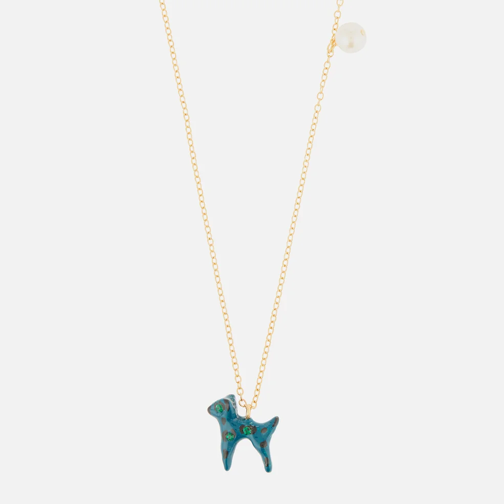 Marni Women's Cat Enamel Necklace - Astral Blue Image 1